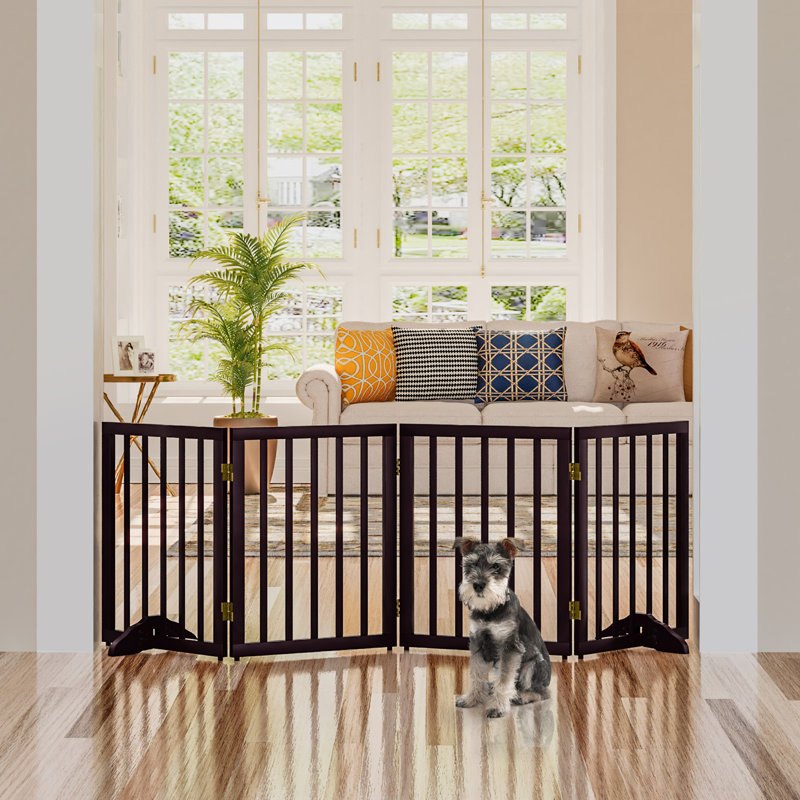 Tucker Murphy Pet™ Dalmira 4 Panel Solid Wood Freestanding Pet Gate